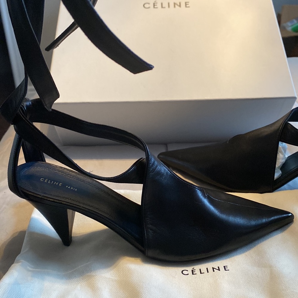 Celine black leather heels - Picture 2 of 6